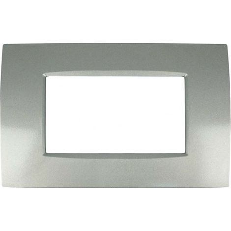 Placca 504 4 Moduli Slim Grigio Silver Compatibile Bticino Living Air SD46004-7 (1/2)