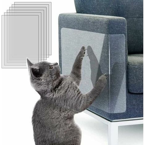 Protecteur de Rayure de Chat, Protecteurs Anti-Griffes Autocollantes, Protection Anti-Griffures Protection canape Chat, Protections Anti-Rayures pour Meubles Canapé Table Porte 6 Pièces (1/5)