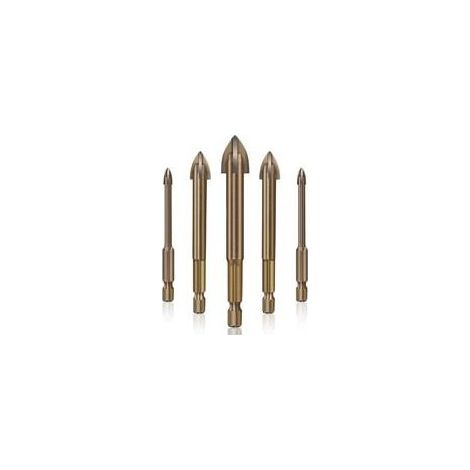 Foret Carrelage Verre Ceramique ,Outil de perçage Universel Efficace,5pcs (1/4)