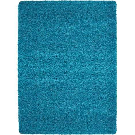 Tapis Shaggy Uni Poils Longs Tapis Salon Chambre Couloir (Turquoise - 160x230cm) (1/5)