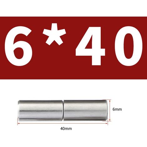 (6 x 40 mm - Lot de 4) Charnière de porte ronde à souder en acier inoxydable 304 A2, robuste, pour porte de placard ou industrielle. (1/5)