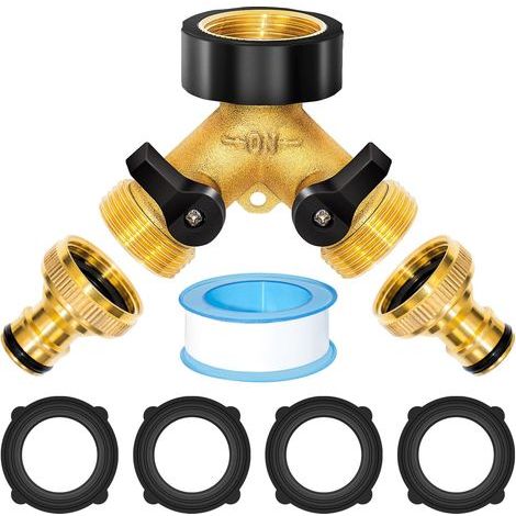 Répartiteur d'eau 2 voies 3/4" pour machine à laver, cuisine, jardin et pelouse (1/5)