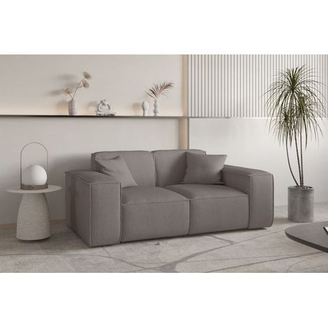 Sofa Designersofa CELES PREMIUM 2-Sitzer in Stoff Scala Taupe (1/4)