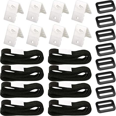 Kit di fissaggio per telo solare per piscina, kit di cinghie per telo solare da 8 pezzi, avvolgitore per telo solare, cinghie di fissaggio, clip, fibbie, per piscine universali -Crezuo