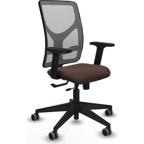 Silla de oficina piqueras y crespo Motilla marrón simil piel (1/2)