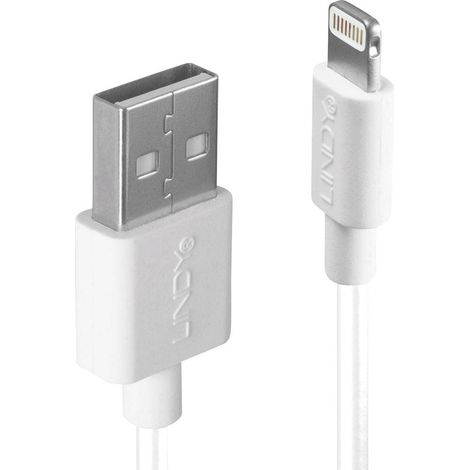 LINDY Câble USB USB 2.0 USB-A mâle, Connecteur Lightning 2.00 m blanc 31327 (1/3)