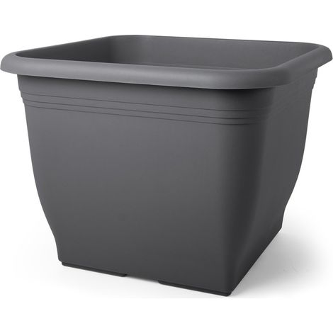 GEDA Pflanztopf Quadrat Anthrazit 40 x 40 cm - Kunststoff
