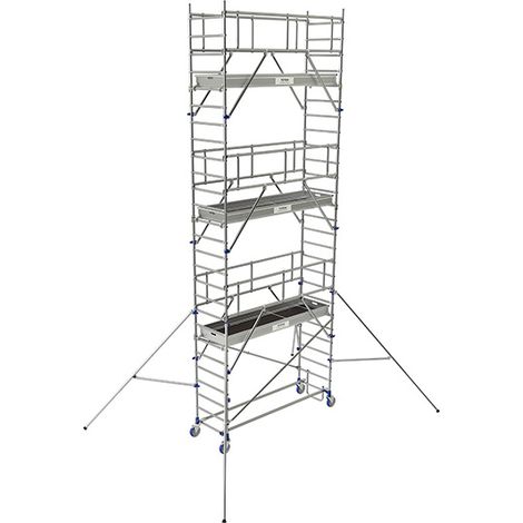 Echafaudage roulant 3 plateaux - Hauteur de travail max 7.85m - 26403760 (1/5)