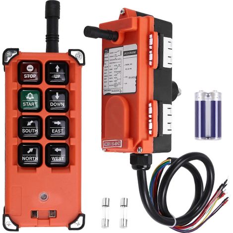 Le commutateur de télécommande industrielle sans fil F21-E1B AC 380V est une télécommande et un récepteur pour grue. (1/5)
