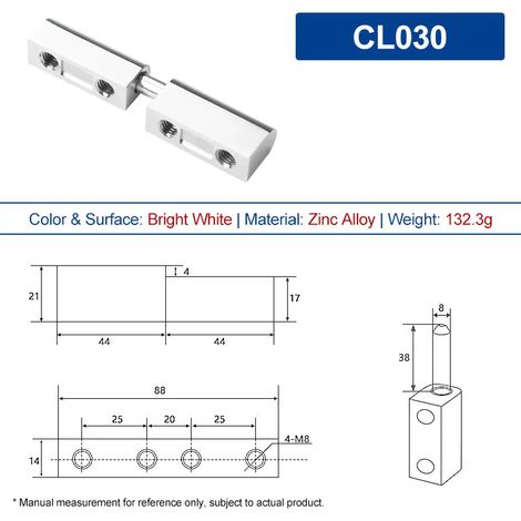 (CL030-ZA-W-2PCS) Charnière détachable mère-enfant pour porte d'armoire industrielle, boîte de distribution, axe de charnière en alliage de zinc (1/5)