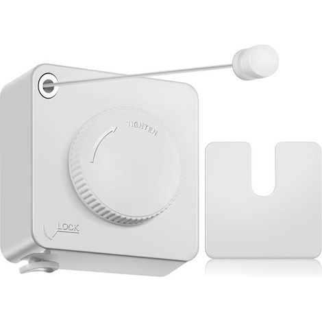 Étendoir à Linge Rétractable pour Intérieur et Extérieur, 14 Pieds, Étendoir à Linge Robuste, Fixation Murale, Blanc