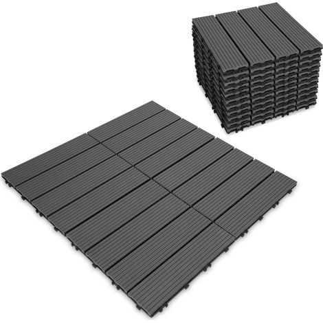 Holzfliesen 11x Terrassenfliese Garten Akazie Bodenfliesen 30x30cm Platten Holz