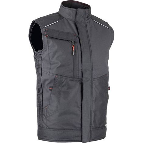 Bodywarmer renforcé multipoches gris nuit/noir T.2XL - LMA - 5093