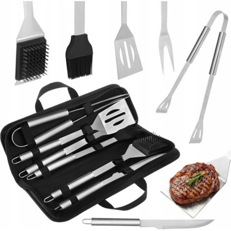 Juego de accesorios para parrilla, utensilios para parrilla, cubiertos para asar (6 piezas + estuche) (1/5)