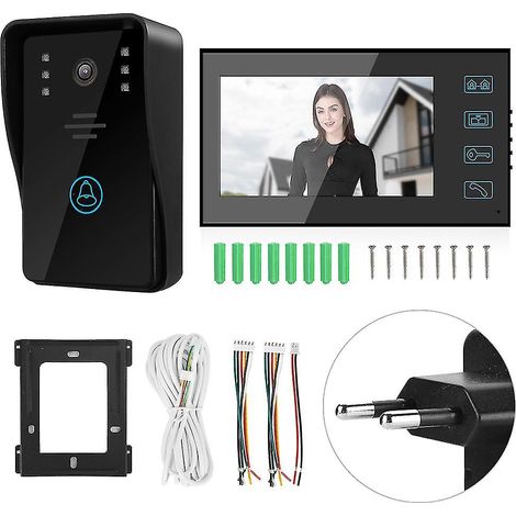 7In Rainproof Night Vison High Denifition 1000 Line Video Intercom Touch Doorbell 100-240veu (1/5)