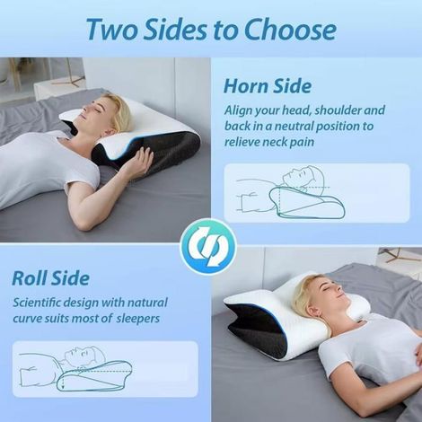 Oreiller Cervical - Mousse À Mémoire De Forme - Pour Dormeurs Sur Le Dos Et Sur Le Côté - 1 Pièce (1/5)