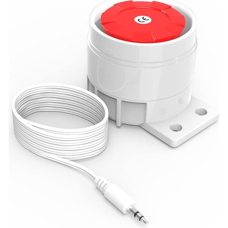 Sirène avec câble, klaxon de sirène d'alarme, mini buzzer 5 V compatible avec le système de sécurité WiFi YX -800 (120DB)