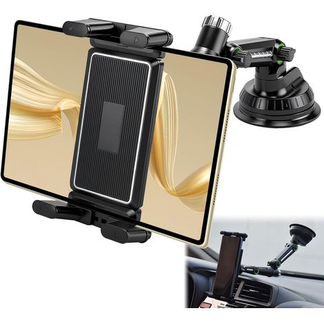 Tablet-Halterung für das Auto, universelle Halterung für das Armaturenbrett und den Außenbereich, 360-Grad-Draht, verstellbar, Tablet-Halterung, Auto, kompatibel mit iPad Air/Mini, Android-Tablets und (1/5)