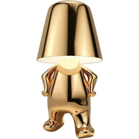 Lampada da scrivania a LED dimmerabile con sensore touch, in ferro e resina – Colore oro – 3 livelli di luminosità – Design creativo e decorativo (1/5)