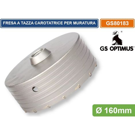 GS OPTIMUS GS80183 FRESA PERFORATRICE A TAZZA Ø 160MM M22 PER PIETRA CEMENTO CALCESTRUZZO
