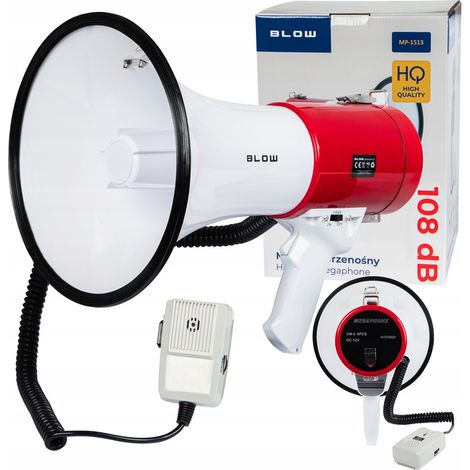 Megaphon, Sirene, Alarm, Mikrofon – sehr laut für Märsche und Proteste – 30 W, 108 dB, HQ