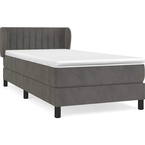 Maison Exclusive - Cama box spring con colchón terciopelo gris os (1/5)