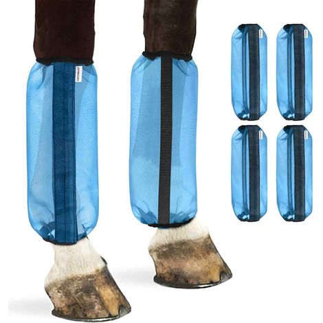 Guêtres Anti-Mouches Cheval - Maille Fine Rafrachissante - Protection Pattes équitation - Lot De 4 (1/5)