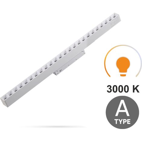 Griglia bianca, faretto lineare da 24W 3CCT, tipo A, per binari magnetici SMART TRACK, 48VDC (1/5)
