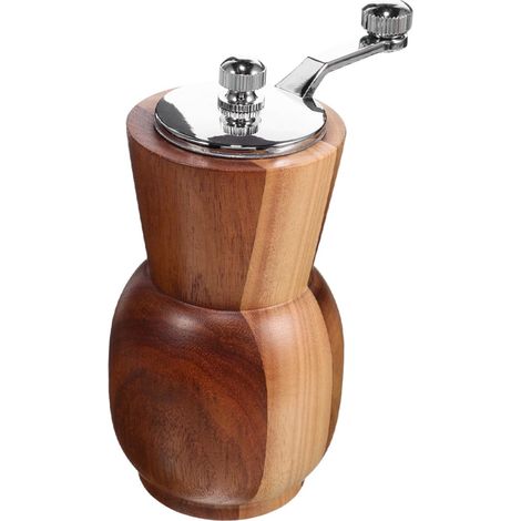 Moulin à poivre manuel, bois et inox, marron, à manivelle (1/5)