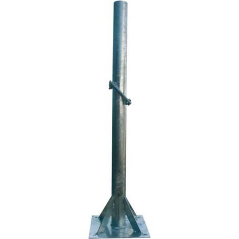 Support en acier galvanisé multifonction gris, 120cm de hauteur en mode terrasse ou en mode articulation 90°, déport de mur 70cm