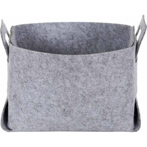Panier de Rangement "Feutre Pliable" 25cm Gris (1/5)