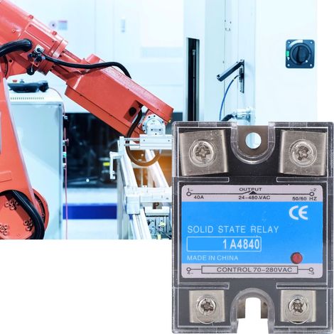 Relais statique monophasé entrée 70-280 VCA charge 24-480 VCA Équipement électrique AC AC SSR pour machines CNC (BERM-1 A4840 (40A)) (1/5)