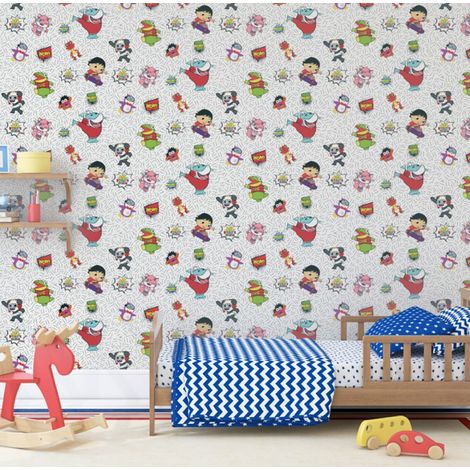 Arthouse Ryan's World Crew Wallpaper White Red Green Children Kids Bedroom (1/3)