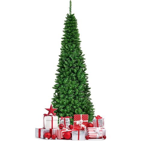 Albero di Natale 200cm 708 rami Abete innevato con base metallica e luci LED (1/5)