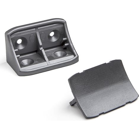 100 Stück Korpusverbinder 24 x 24 x 44 mm mit Abdeckkappe silber