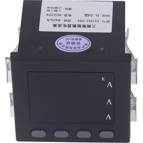 Compteur d'énergie multifonctionnel triphasé 220 V, ampèremètre numérique intelligent triphasé (1/5)