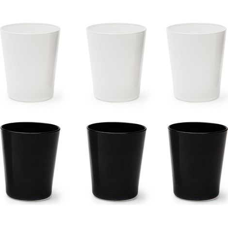 Excelsa Portofino Set 6 Bicchieri, Bianco/Nero, 30 Cl., Vetro Soffiato (1/3)