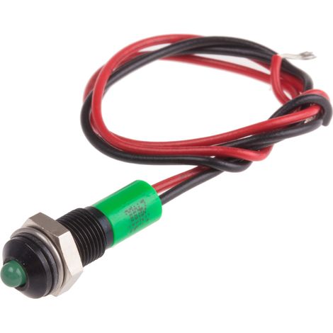 Voyant LED lumineux Vert RS PRO, dia. 6mm, 24V c.c., taille de la lampe 3 mm, IP67 ( Prix pour 1 )