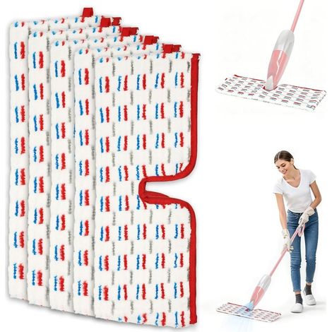 4 Pièces Recharges Serpillière Compatible pour Vileda 1-2 Spraymax, Lavable Balai Microfibre pour Tous Sols Durs, Accessoire Nettoyage (1/5)
