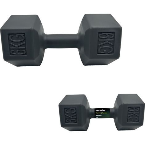 Manubrio Attrezzo Peso per Palestra Nero 6 Kg