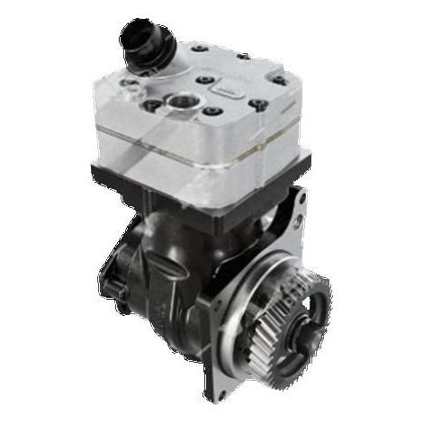 Compresseur d'air - Actros/Antos/Arocs Euro6 - 1 cylindre refroidi eau - Entrée Ø34,5 mm - 393 cm³