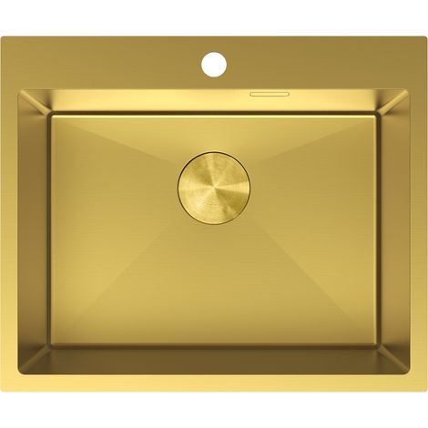 Mexen Solix évier en acier inoxydable 1 bac 600 x 500 mm, doré - 6408601000-55 (1/5)