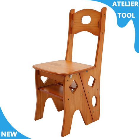 ATELIER Chaise à 4 niveaux Tabouret Étape Tabouret Bibliothèque pliable Chaise à plancher (1/5)