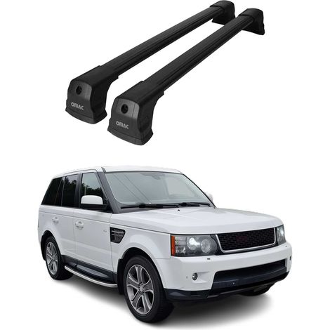OMAC Dachträger Querträger kompatibel mit Land Rover Range Rover Sport L320 2006-2013 – 2 Stangen – Abschließbar – Aluminium Schwarz (1/5)