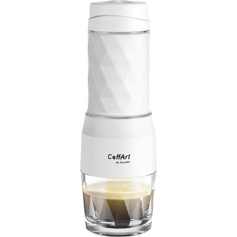 Cafetera espresso portátil, funcionamiento manual, blanca, UE (1/2)