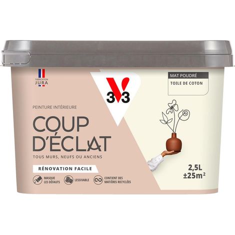 Peinture murale intérieure Coup d'Éclat® V33 Toile de coton Mat Poudré 2,5L