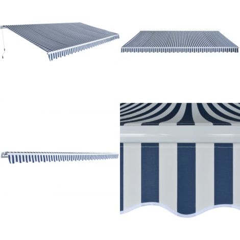 Gelenkarmmarkise 600 cm Blau/Weiß - Gelenkarmmarkise - Sonnensegel - Markise Für Garten - Terrassenüberdachung - Outdoor Möbel - Home & Living (1/5)