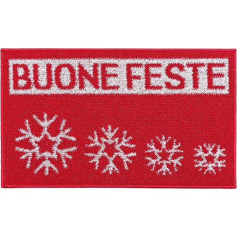 Zerbino Natale Asciugapassi Natalizio Ingresso Interno Esterno Antiscivolo 100% Made In Italy - B (1/5)