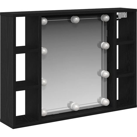 Meubles de Rangement,Armoire Miroir Chêne noir 76 x 15 x 55 cm Bois d'ingénierie CFW761255 (1/5)