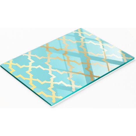 Tabla de cocina decorativa multifuncional con patrón árabe endurecido de 80x52 cm. (1/5)